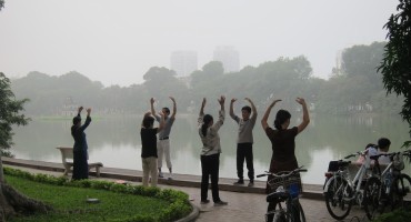 Morning Exercise at Hoan Kiem Lake – Hanoi, Vietnam