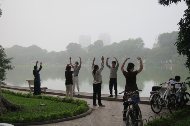 Morning Exercise at Hoan Kiem Lake – Hanoi, Vietnam